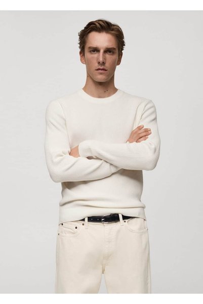 Thin Knitwear Ribbed Cotton Sweater