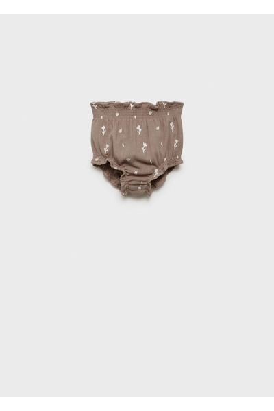 Shorts with Flower Embroidery