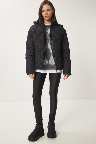 Hooded Inflatable Coat Black Lnt0008