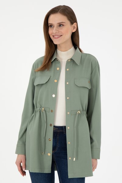 Women's Water Green Long Sleeve Shirt 50289845 -Vr048