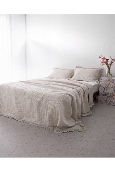 Medus Single Bedspread - Beige