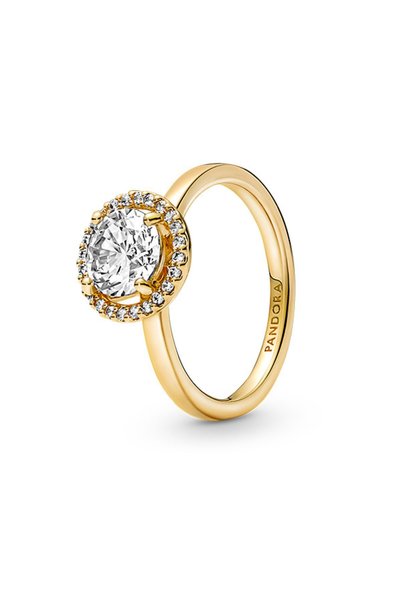 Sparkling Round Halo Solitaire Ring