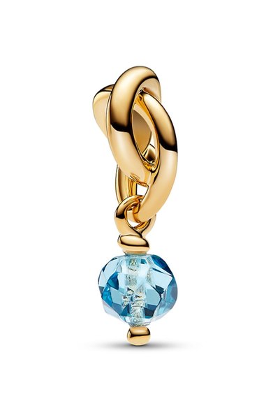 Ocean Blue Infinite Ring Dangle Charm with Cutout Surface