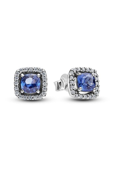 Sparkle Square Blue Hale Nails Earrings