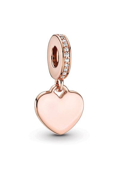 Lettering Engravable Heart Tag Dangle Charm