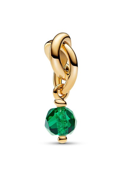Green Infinity Wrap Dangle Charm with Cutout Surface