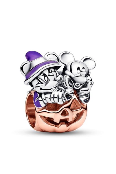 Disney Mickey Mouse and Minnie Mouse Halloween Pumpkin Charm