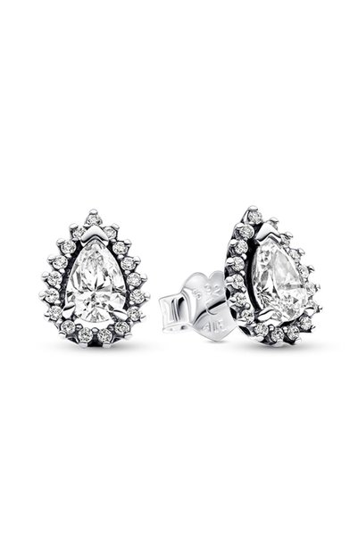 Sparkling Pear Cut Gemstone Stud Earrings
