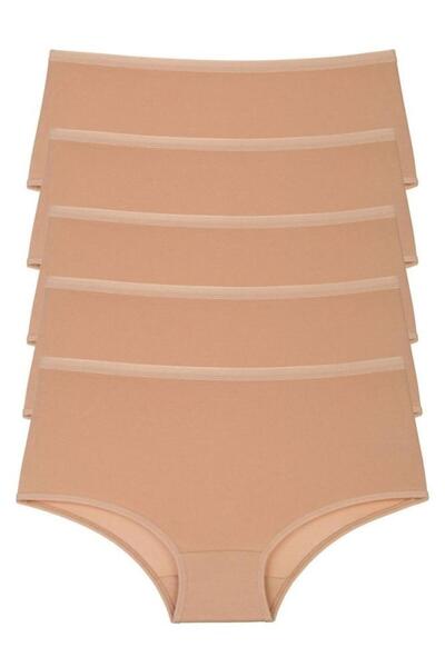 Women's Panties 5 Pack High Waist Cotton Lycra Skin