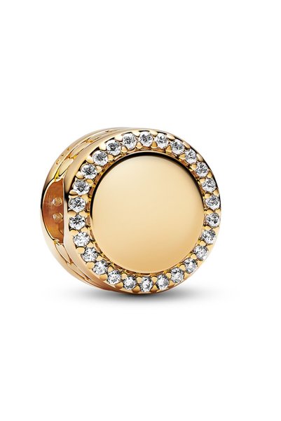 Lettering Engravable Glittering Pandora Moments Charm