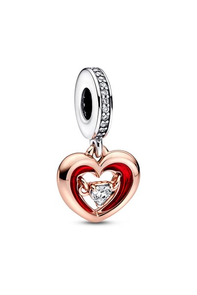 Two Color Heart Dangle Charm