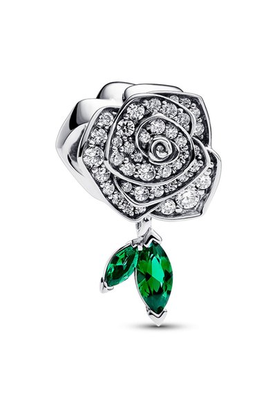 Blooming Sparkling Rose Charm