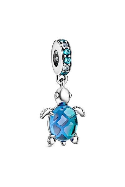 Murano Glass Sea Turtle Dangle Charm