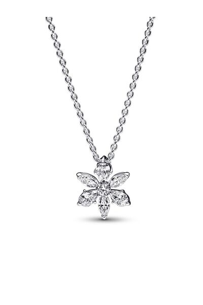 Moments Sparkling Herbarium 925 Sterling Silver Necklace 45 cm Flower Design