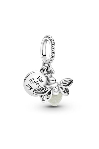 Glow-In-The-Dark Firefly Dangle 925 Sterling Silver Charm