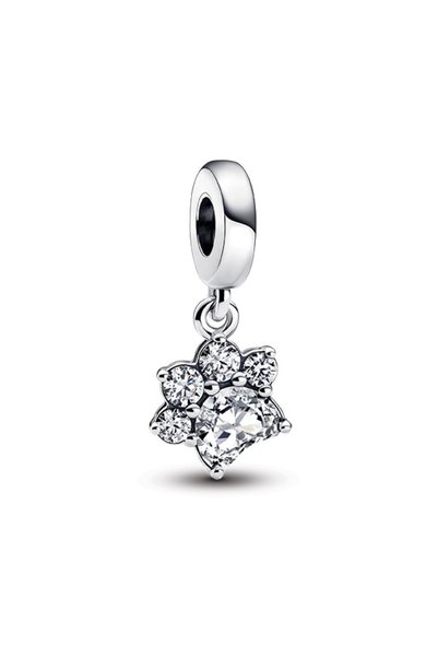 Sparkling Paw Print Dangle Charm