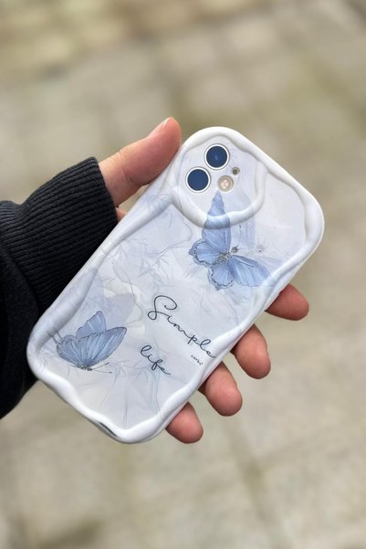Iphone 11 compatible case wavy butterfly pattern shock resistant soft silicone cover