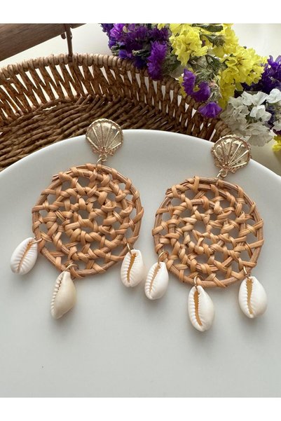 Seashell Straw Weave Earrings