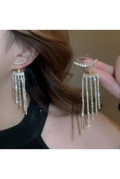 Gold Stone Pendant Evening Dress Ghost Earrings