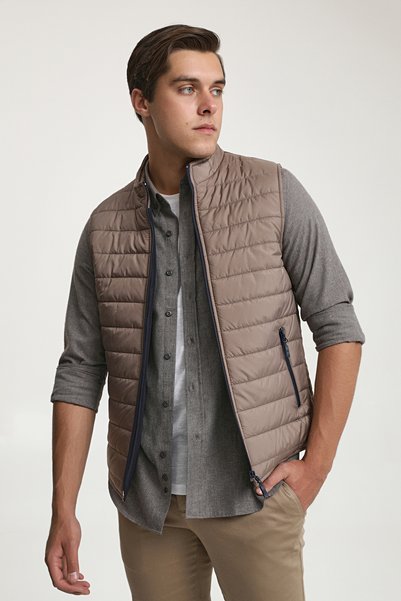 Ds Damat Regular Fit Mink Vest Coat
