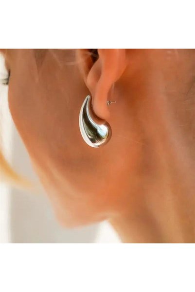 Silver Color Drop Earrings (3 cm)