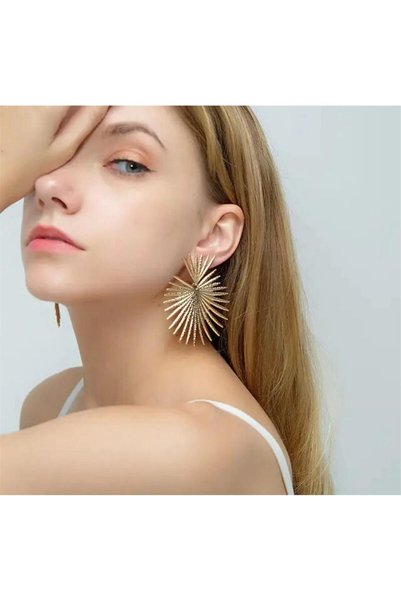 Gold Fringed Glamorous Earrings
