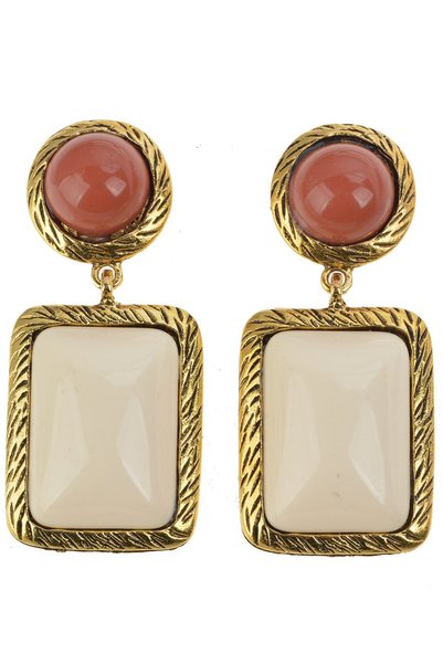 Beige Jewelled Earrings