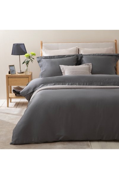 Glad 100% Cotton Double Duvet Cover Set 200X220 cm Dark Gray/Anthracite