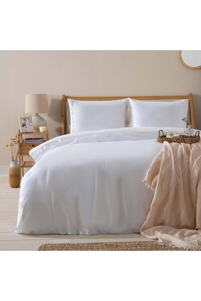 Annette 100% Cotton King Size Bedding Set 230X220 Cm White