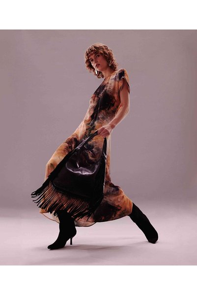 Hotfix Printed Patterned Dress