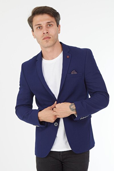 Машко темно сино Slim Fit сако