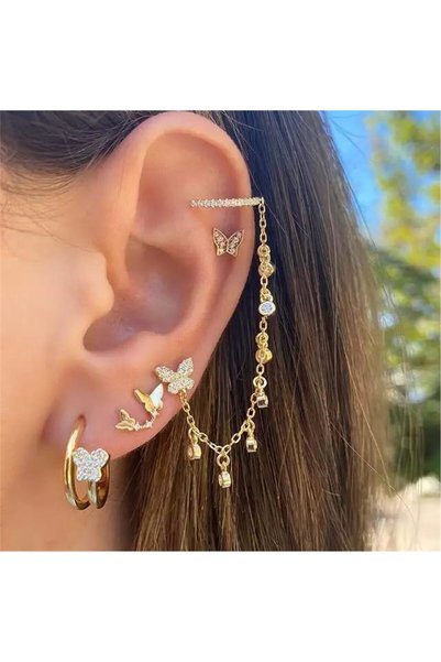 Butterfly Ear Accessory Piercing Earring Set