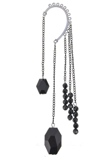 Black Beaded Ear Accessory