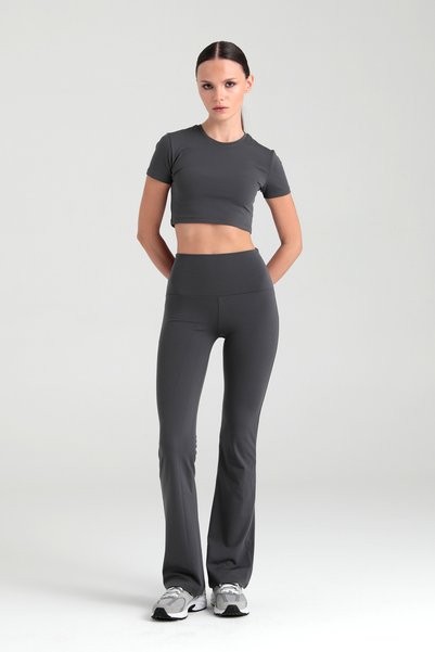 Comfort High Waist Flared Leggings Smoked