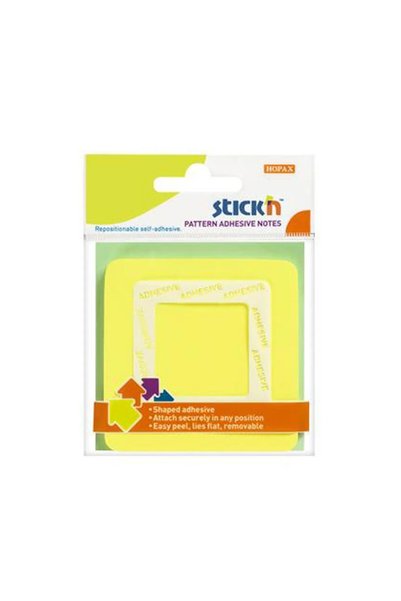 Stickn Pattern Adhesive Notes Center Sticky Note - Yellow Square / 21541