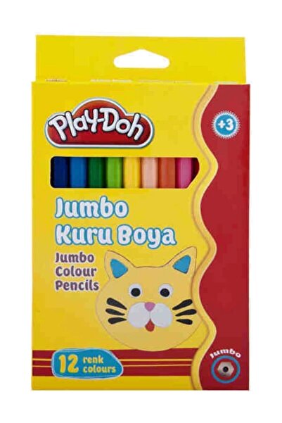 Play-Doh 12 бои во полна големина џамбо дрвени боички Ku004