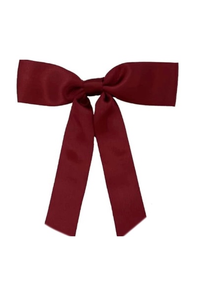 Women's Burgundy Satin Ribbon Automatic Buckle