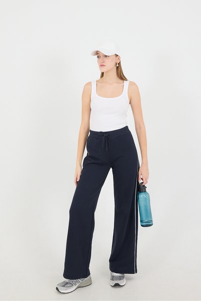 Wide Leg Tracksuit with Side Stripes Eşf10306-T6
