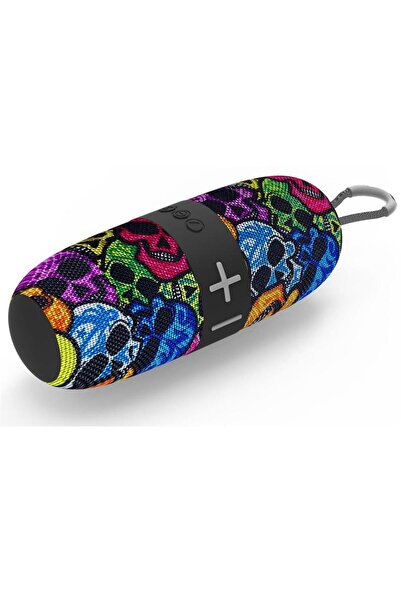 16w безжичен звучник со екстра бас, вграден микрофон, Aux, SD картичка, USB влез, шарен