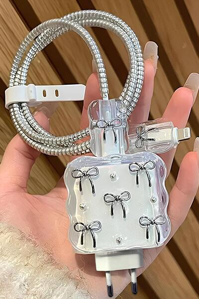 Iphone 20W компатибилен адаптер за полнач со заштита за кабел со машна 5 парчиња