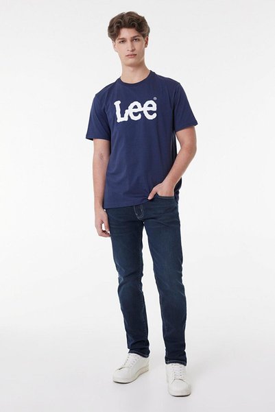 Regular Fit Regular Cut Crew Neck 100% Cotton Navy Blue Men's T-shirt