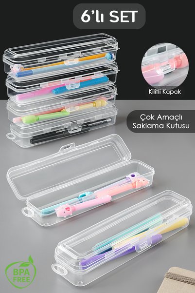 6 Pcs Pen Storage Case - Travel Type Accessory Organizer Organizer Storage Carrying Container