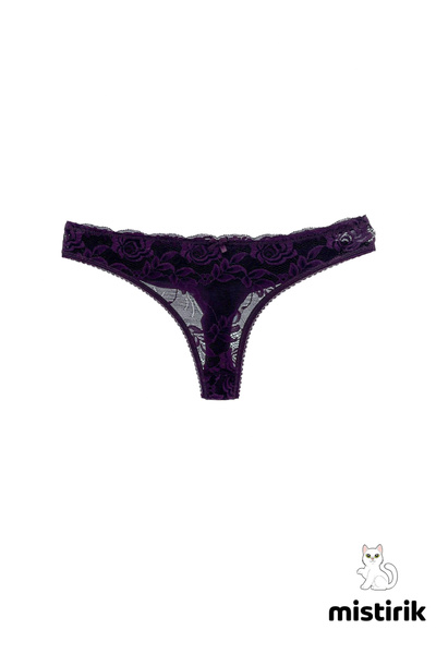 Masara Model Thong Patterned and Flexible Sports Panties Purple Color