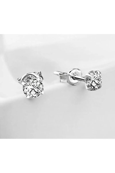 Women's Trend Zircon Stone Steel Earrings Single Stone