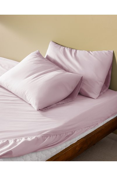 Manon Double 100% Cotton Ranforce Fitted Sheet Set - Plum