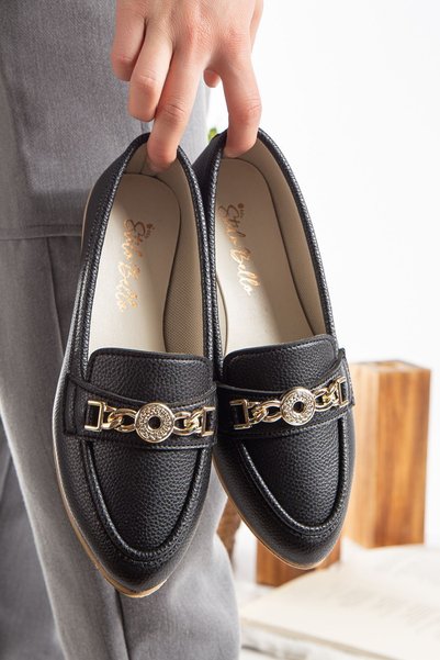 Women's Ballet Flats with Buckle Detail, Stylish Comfortable Orthopedic Casual Shoes
