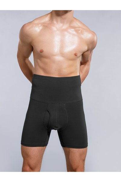 Danni Model Flexible and Comfortable Fabric Textured Panties Corset Boxer Black Color