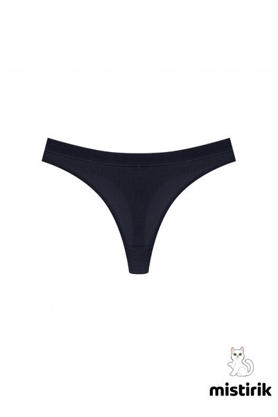 Paulo Model Ribbed Thong Slip Non-Stating Briefs Navy Color