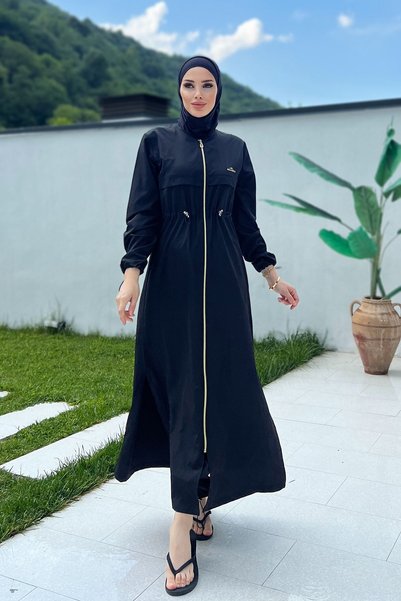 Long Full Length Parachute Fully Covered Hijab Swimsuit Chaand 1267 Black
