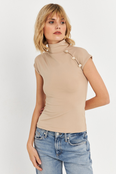Women's Stone Button Detailed Blouse Ey3027